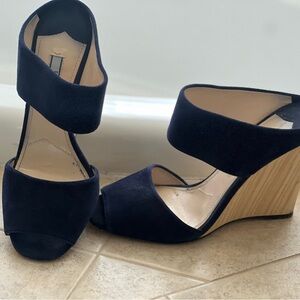 PRADA Oltremare Navy Suede Heels